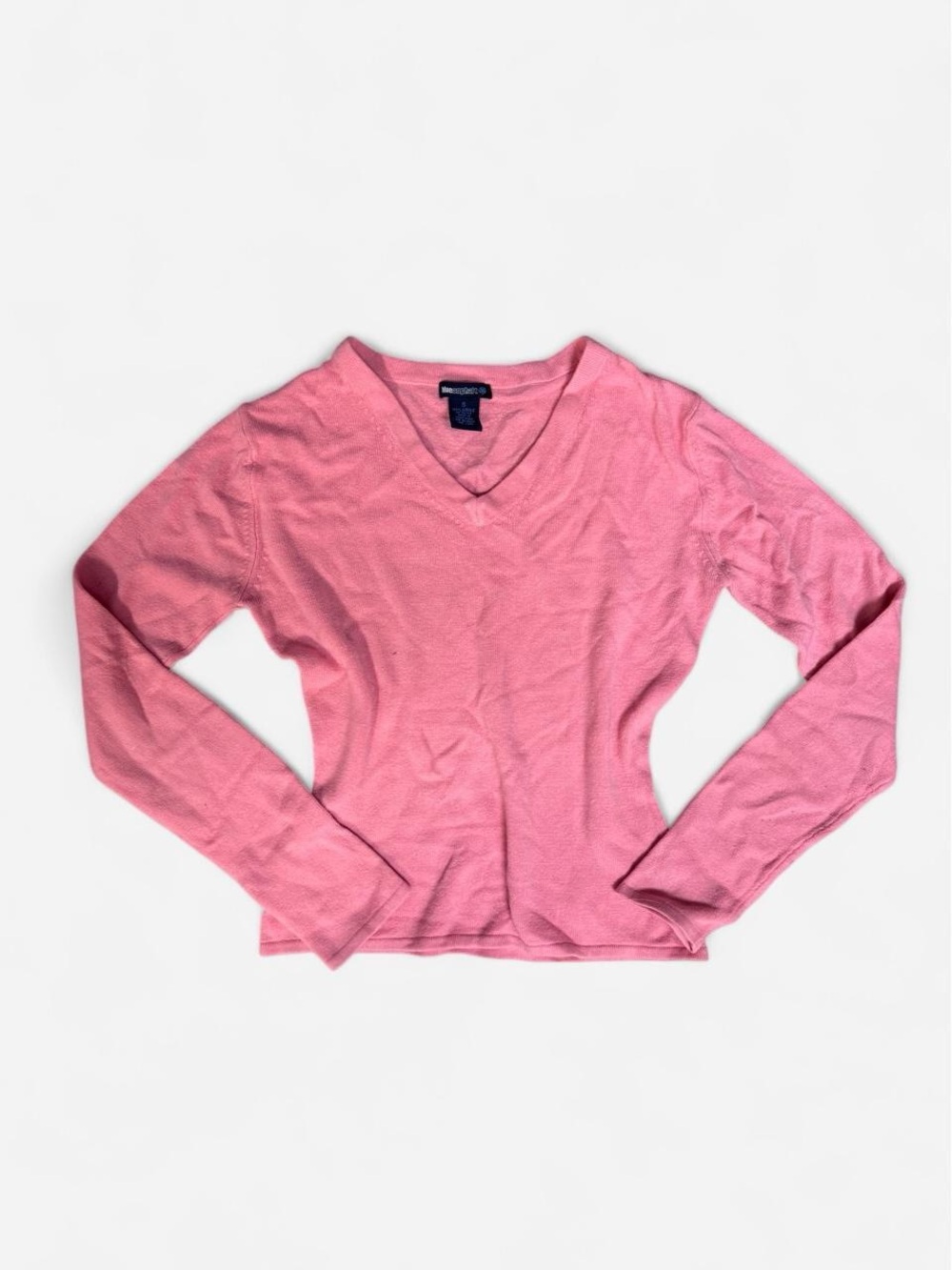 Blue Asphalt Pink V-Neck Long Sleeve Top